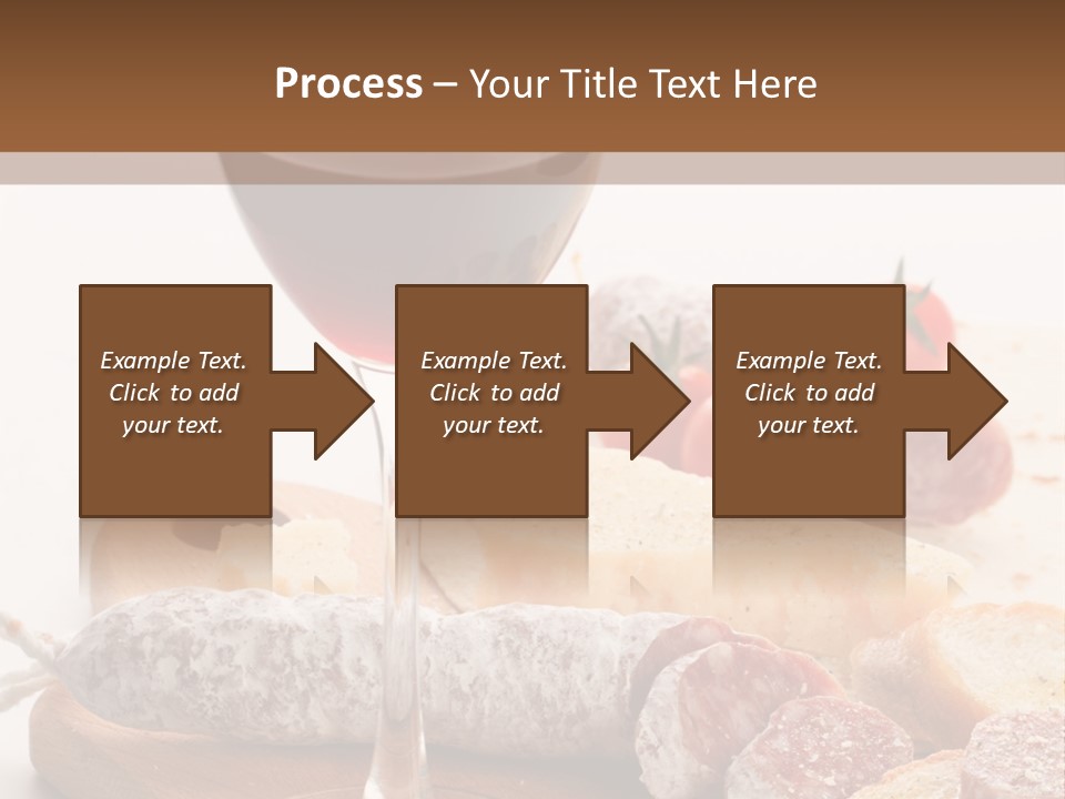 A Glass Of Wine And Bread On A Cutting Board PowerPoint Template