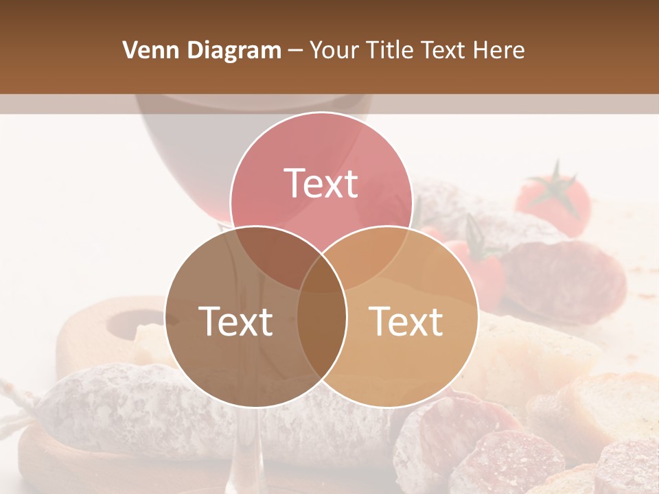 A Glass Of Wine And Bread On A Cutting Board PowerPoint Template