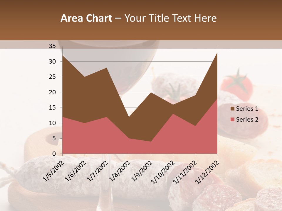 A Glass Of Wine And Bread On A Cutting Board PowerPoint Template