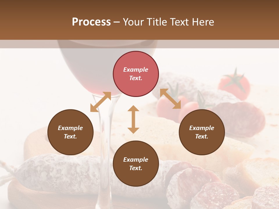 A Glass Of Wine And Bread On A Cutting Board PowerPoint Template