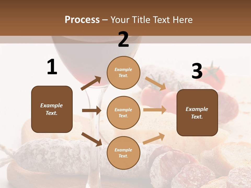 A Glass Of Wine And Bread On A Cutting Board PowerPoint Template
