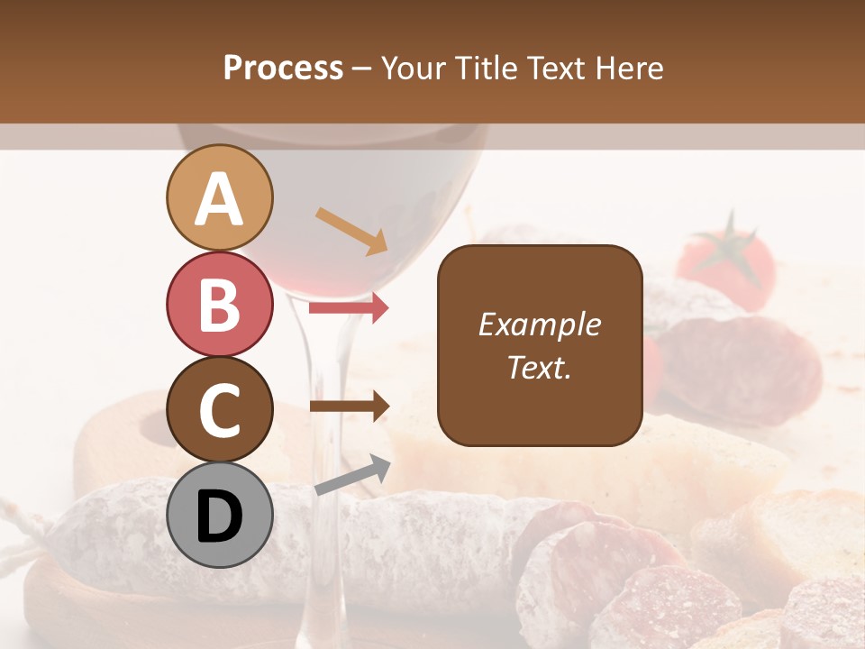 A Glass Of Wine And Bread On A Cutting Board PowerPoint Template