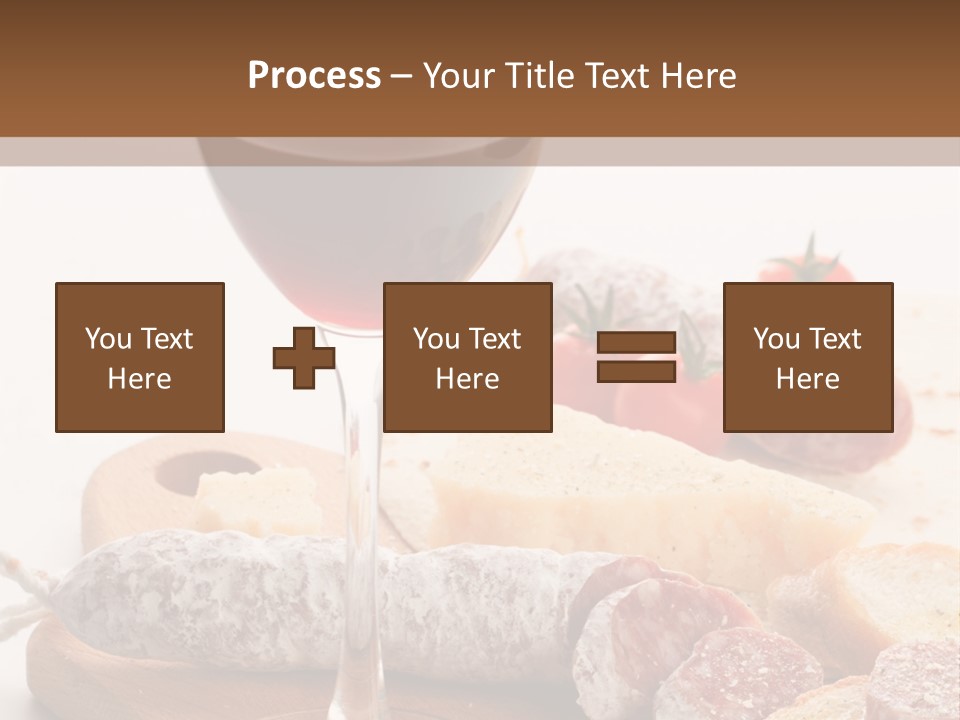 A Glass Of Wine And Bread On A Cutting Board PowerPoint Template