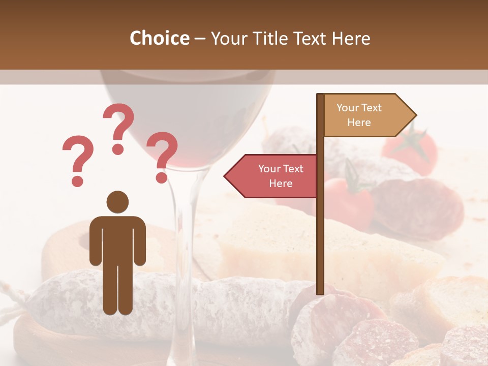 A Glass Of Wine And Bread On A Cutting Board PowerPoint Template