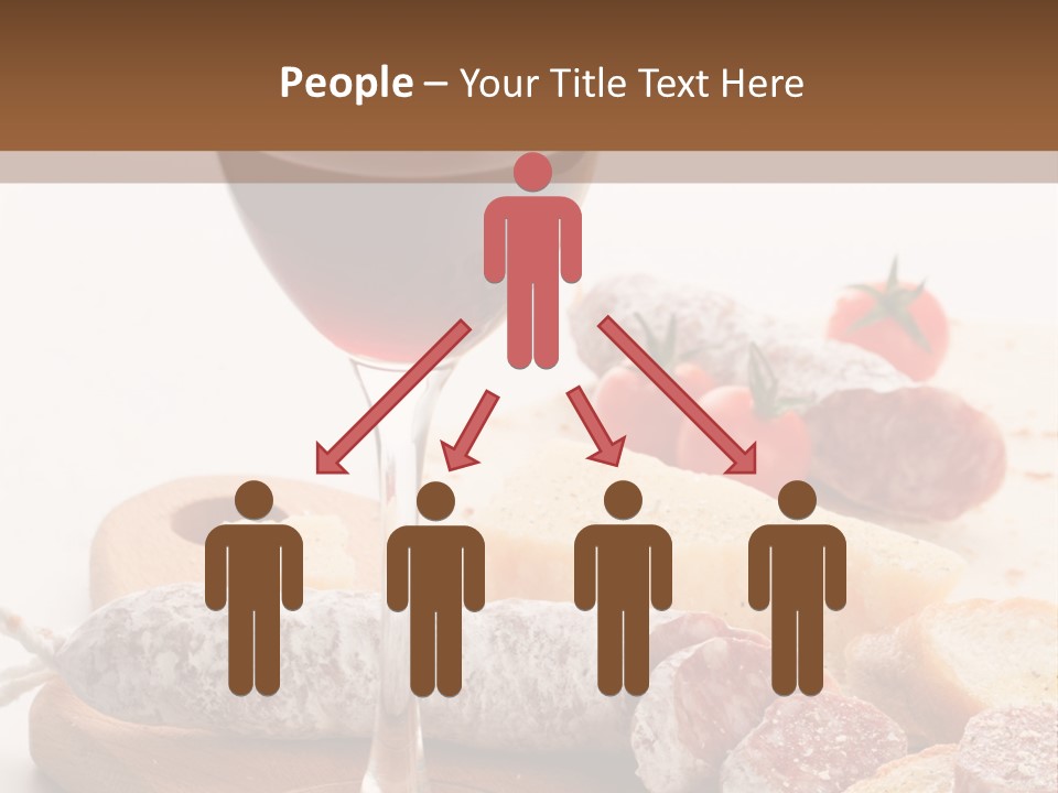 A Glass Of Wine And Bread On A Cutting Board PowerPoint Template