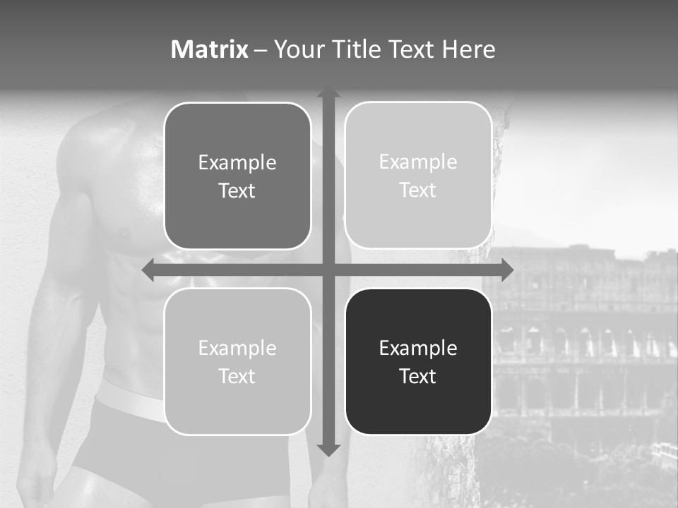 A Man With No Shirt Standing In Front Of A Building PowerPoint Template