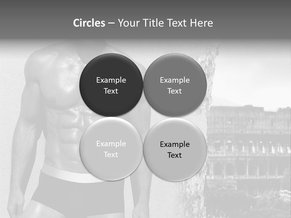 A Man With No Shirt Standing In Front Of A Building PowerPoint Template