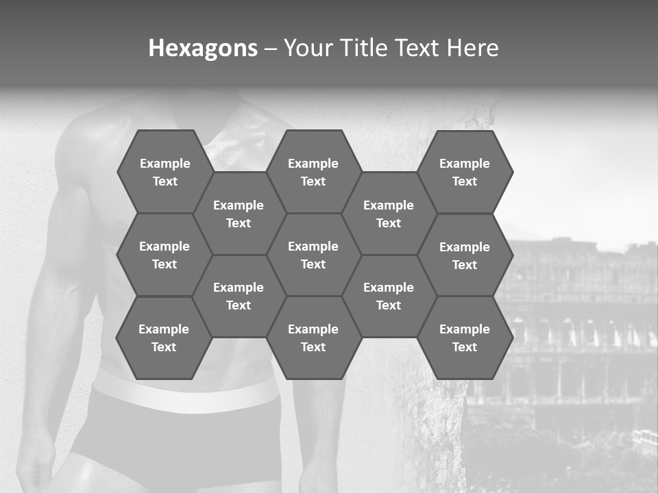 A Man With No Shirt Standing In Front Of A Building PowerPoint Template