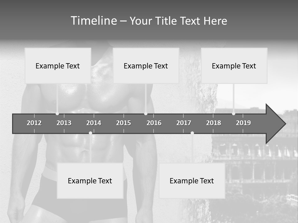 A Man With No Shirt Standing In Front Of A Building PowerPoint Template