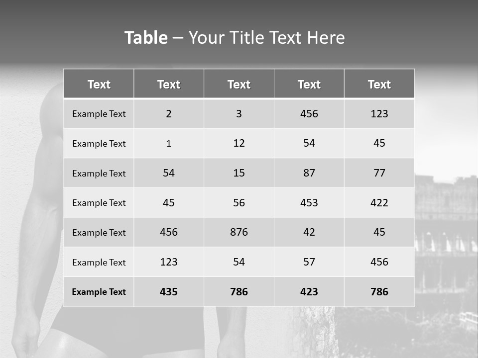 A Man With No Shirt Standing In Front Of A Building PowerPoint Template