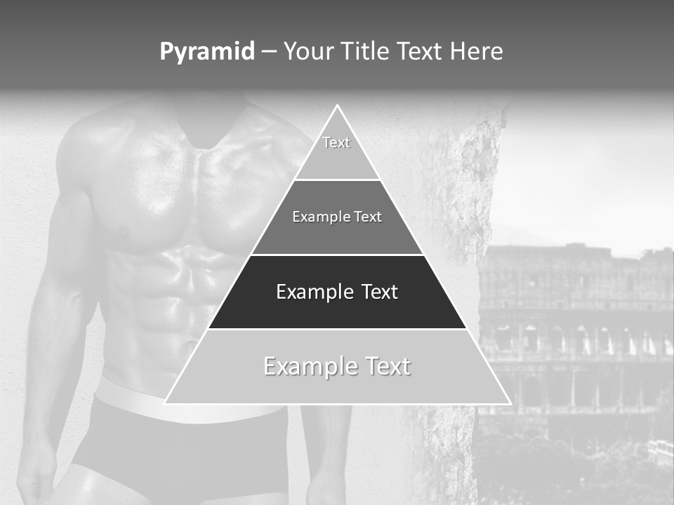 A Man With No Shirt Standing In Front Of A Building PowerPoint Template