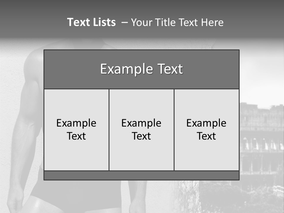 A Man With No Shirt Standing In Front Of A Building PowerPoint Template