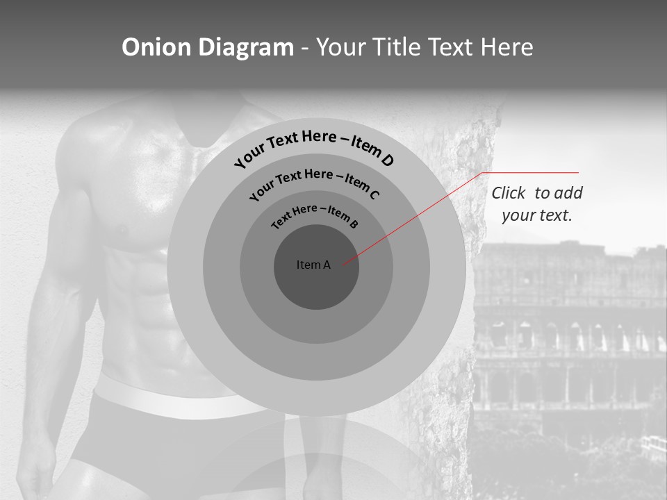 A Man With No Shirt Standing In Front Of A Building PowerPoint Template