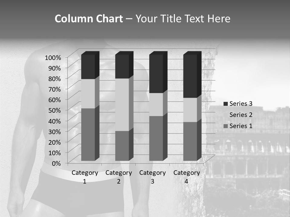A Man With No Shirt Standing In Front Of A Building PowerPoint Template