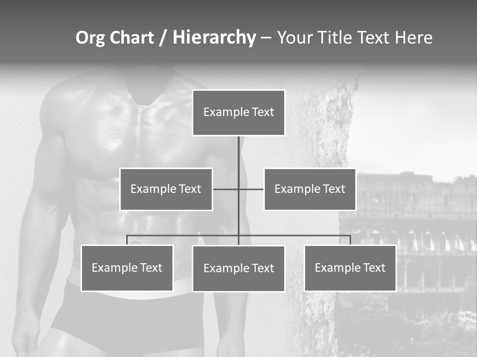A Man With No Shirt Standing In Front Of A Building PowerPoint Template