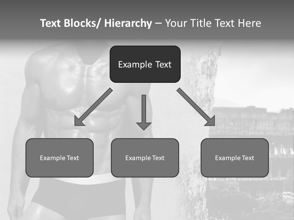 A Man With No Shirt Standing In Front Of A Building PowerPoint Template