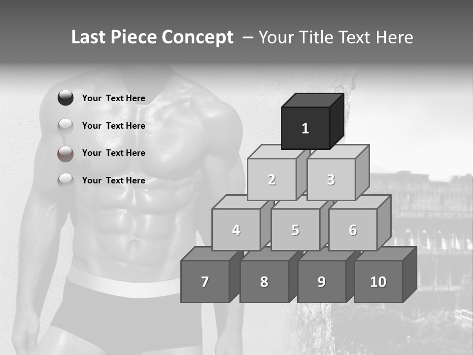 A Man With No Shirt Standing In Front Of A Building PowerPoint Template
