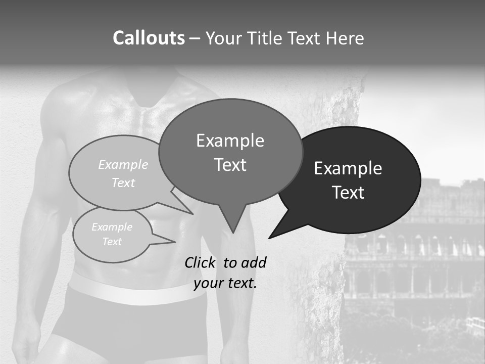 A Man With No Shirt Standing In Front Of A Building PowerPoint Template