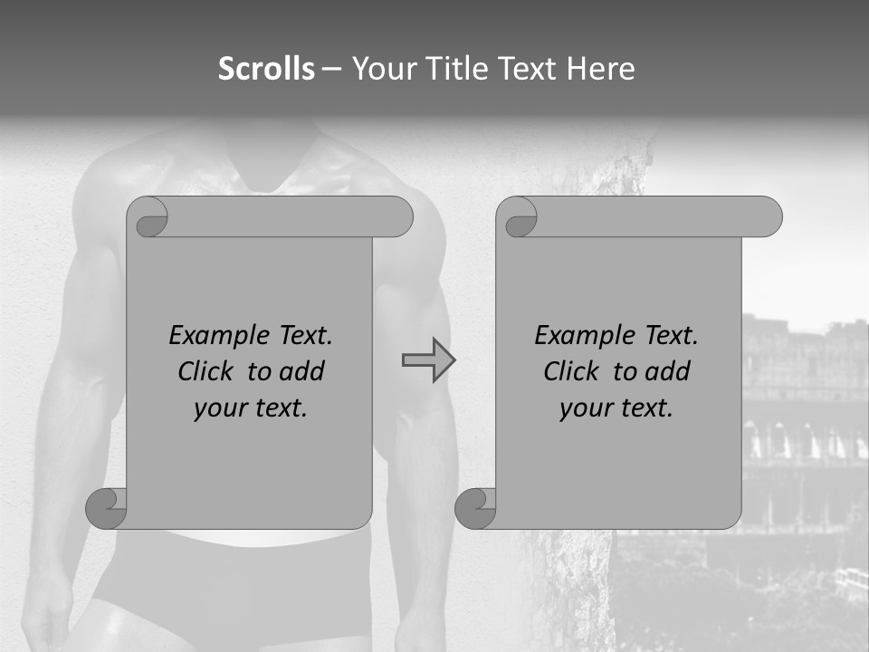 A Man With No Shirt Standing In Front Of A Building PowerPoint Template