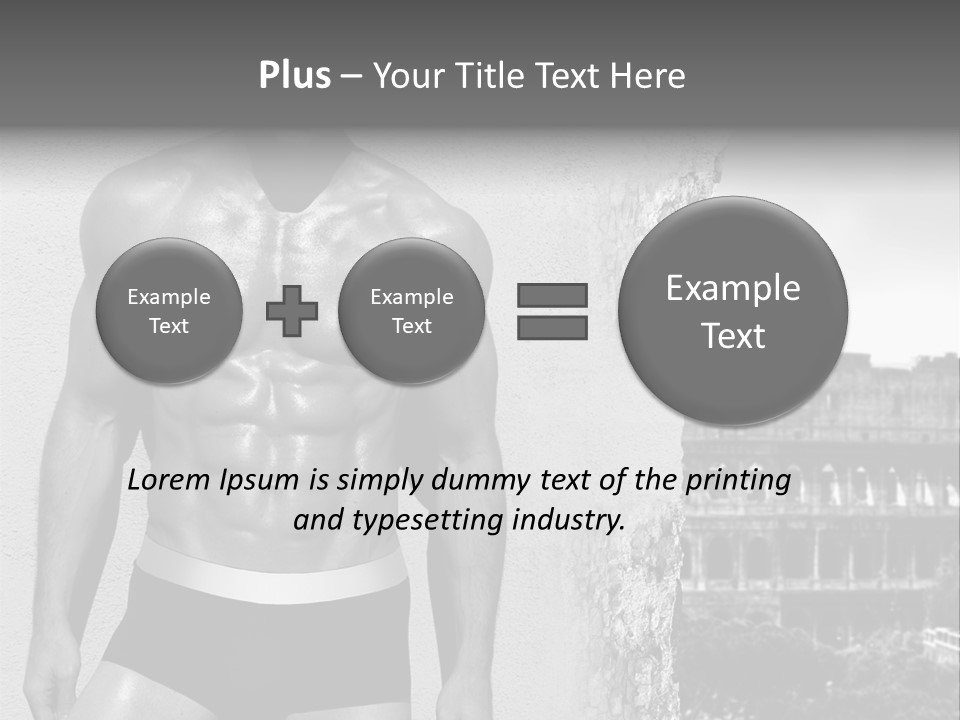 A Man With No Shirt Standing In Front Of A Building PowerPoint Template