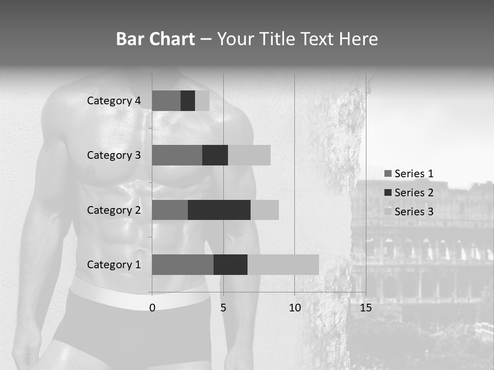 A Man With No Shirt Standing In Front Of A Building PowerPoint Template
