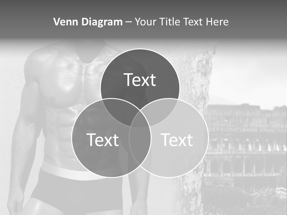 A Man With No Shirt Standing In Front Of A Building PowerPoint Template