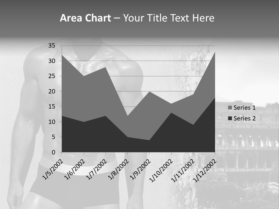 A Man With No Shirt Standing In Front Of A Building PowerPoint Template