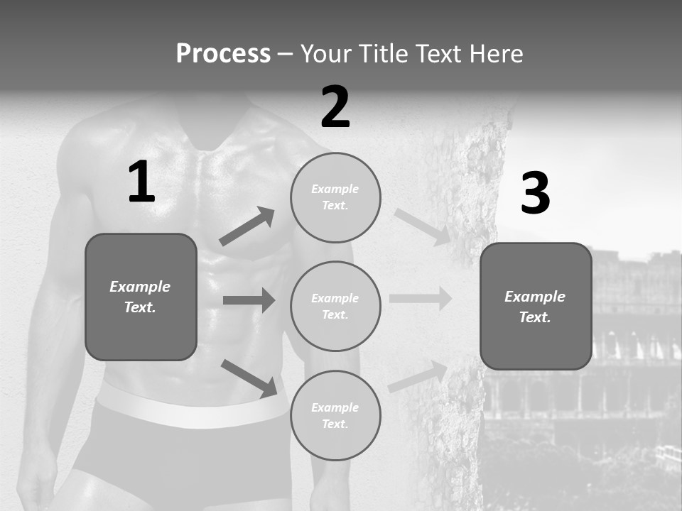 A Man With No Shirt Standing In Front Of A Building PowerPoint Template