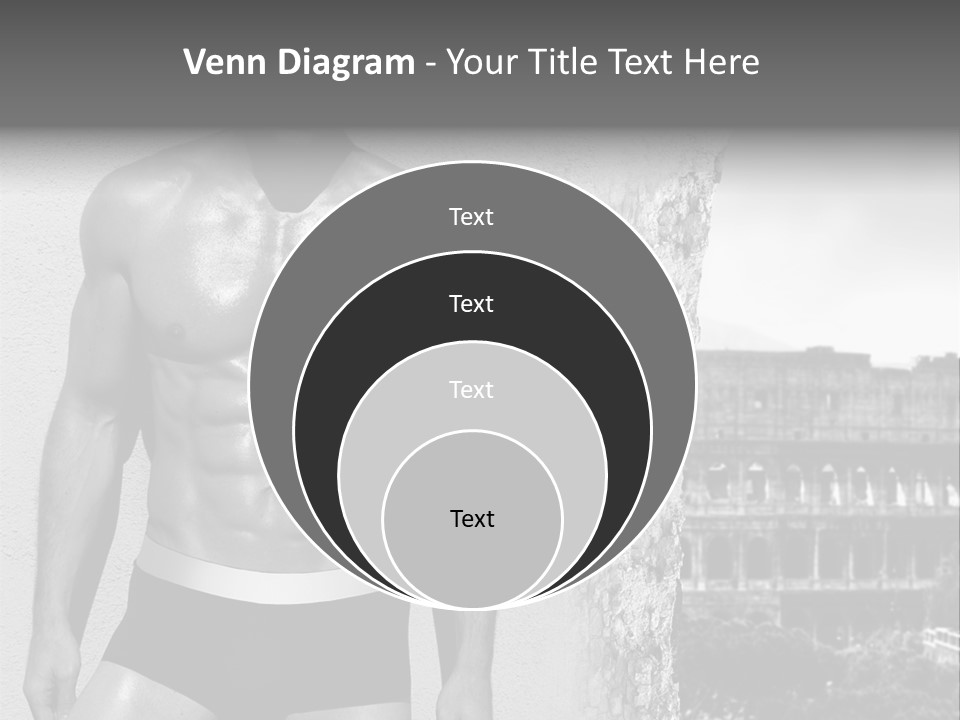 A Man With No Shirt Standing In Front Of A Building PowerPoint Template