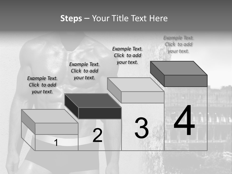 A Man With No Shirt Standing In Front Of A Building PowerPoint Template