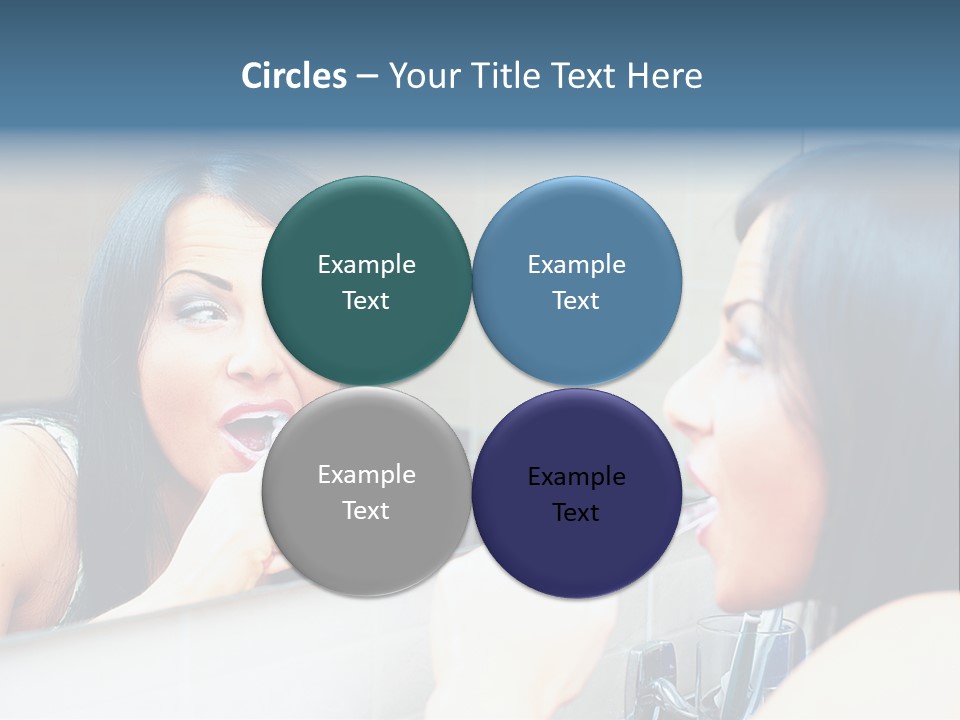 Teeth Woman Standing PowerPoint Template