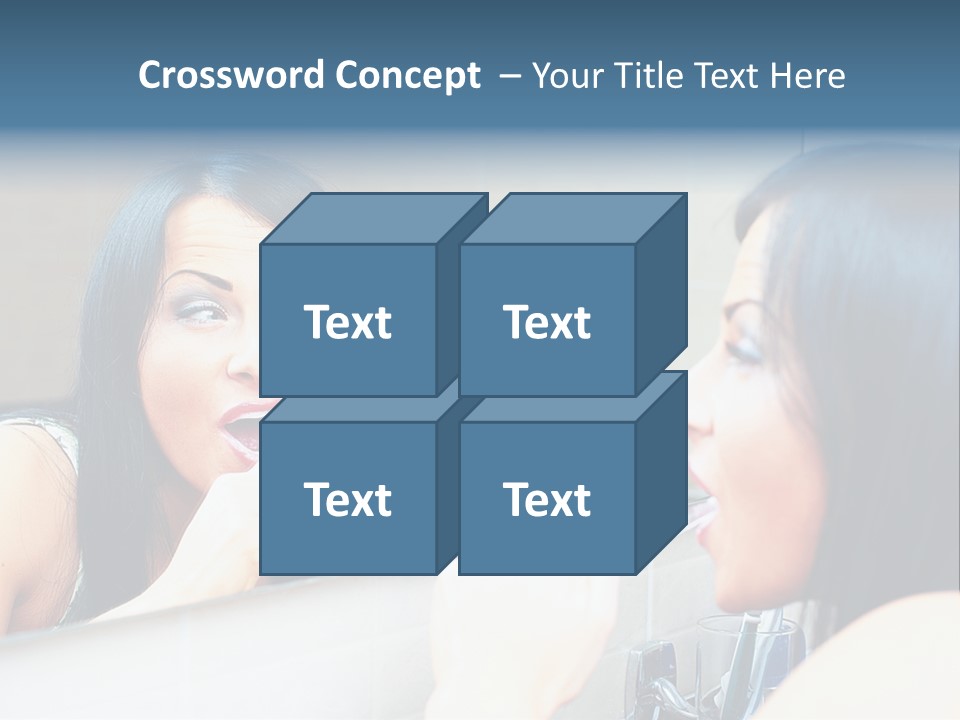 Teeth Woman Standing PowerPoint Template