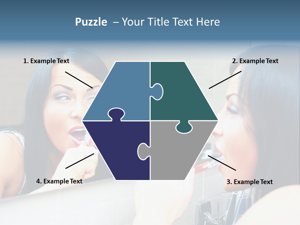 Teeth Woman Standing PowerPoint Template