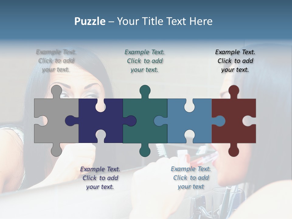 Teeth Woman Standing PowerPoint Template