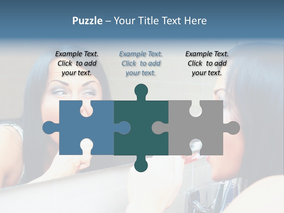 Teeth Woman Standing PowerPoint Template