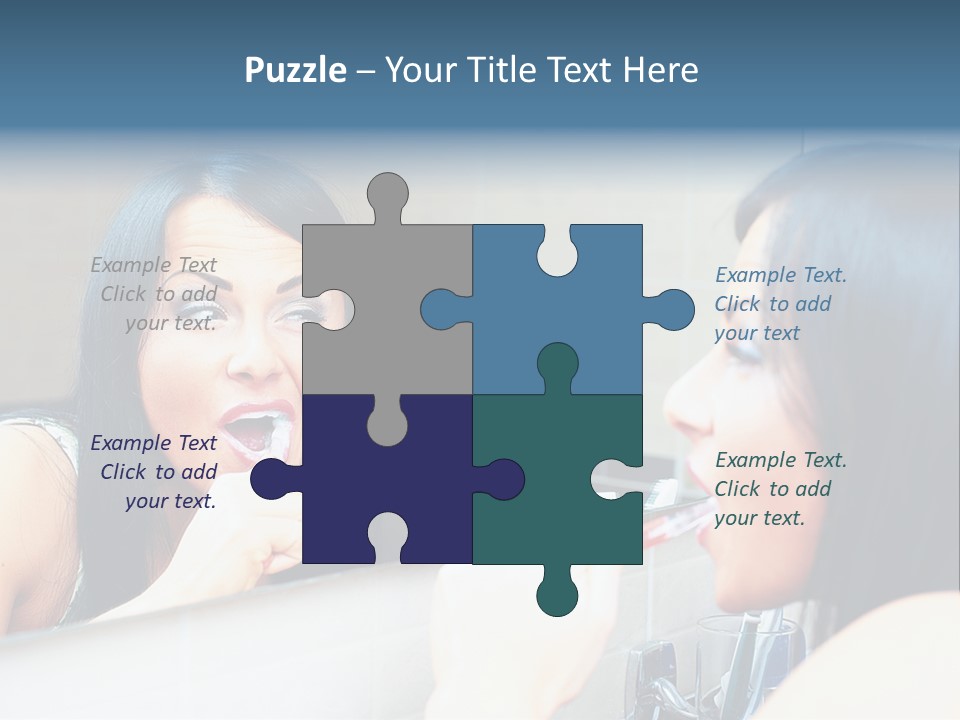 Teeth Woman Standing PowerPoint Template