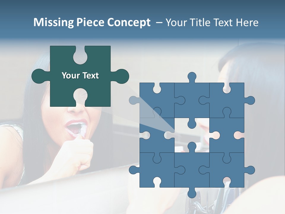 Teeth Woman Standing PowerPoint Template