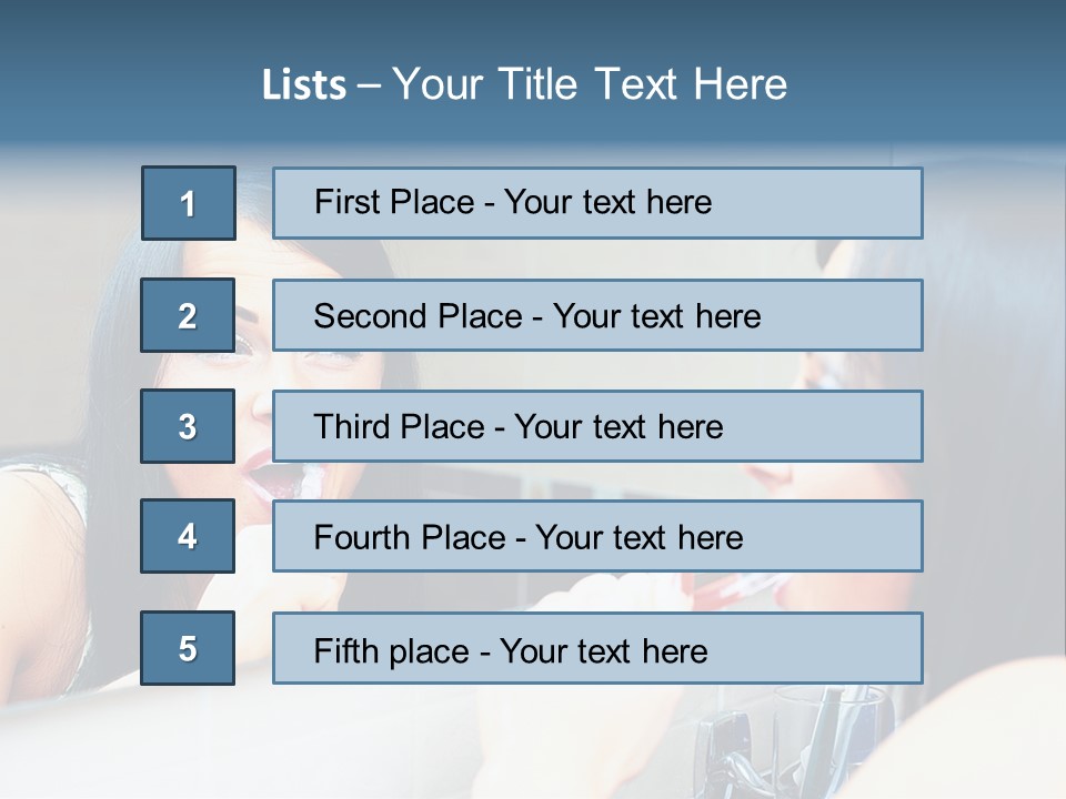 Teeth Woman Standing PowerPoint Template