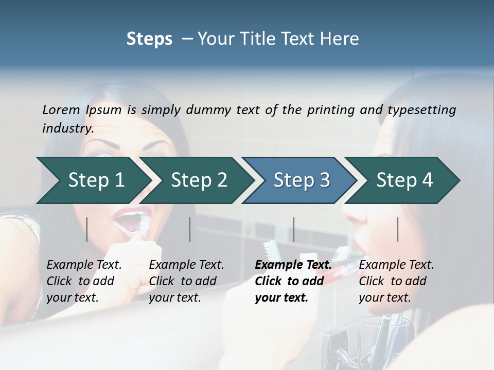 Teeth Woman Standing PowerPoint Template