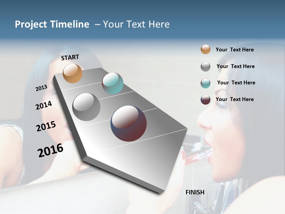 Teeth Woman Standing PowerPoint Template