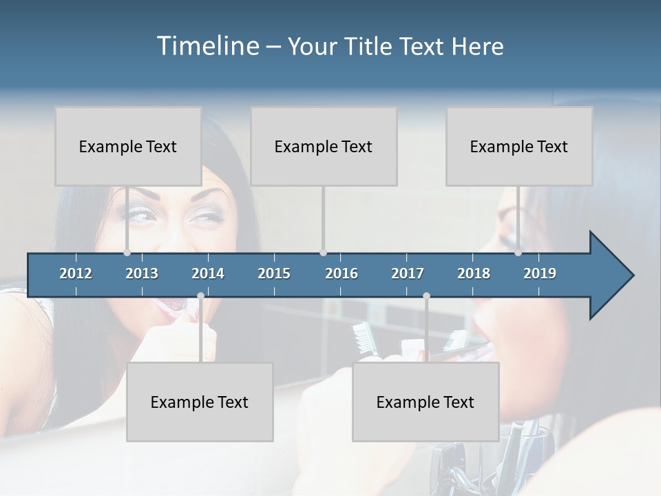 Teeth Woman Standing PowerPoint Template