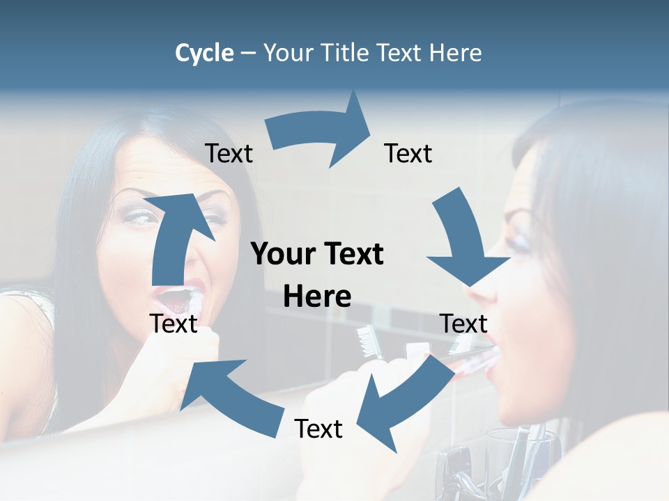 Teeth Woman Standing PowerPoint Template