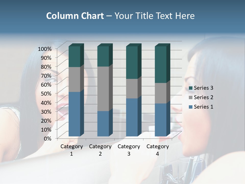 Teeth Woman Standing PowerPoint Template