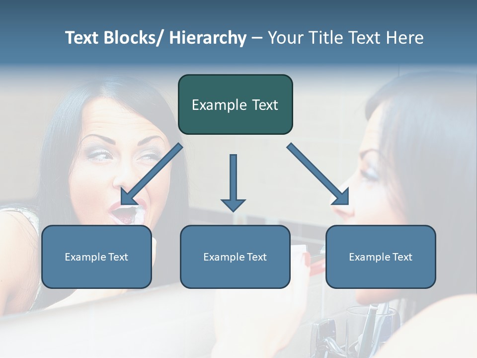 Teeth Woman Standing PowerPoint Template