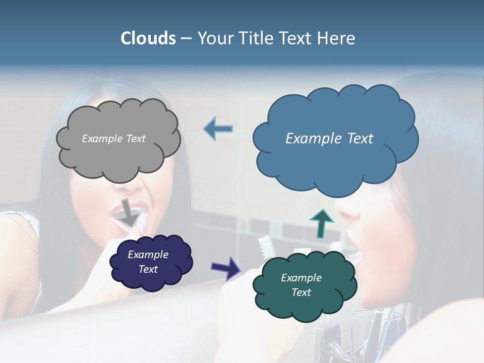 Teeth Woman Standing PowerPoint Template