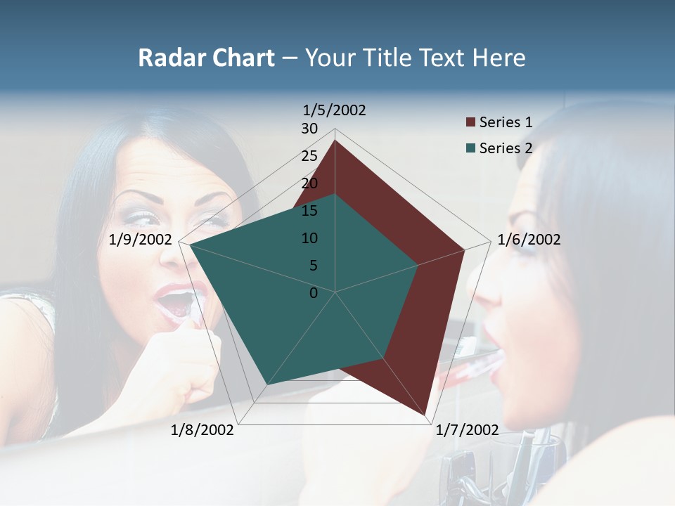 Teeth Woman Standing PowerPoint Template