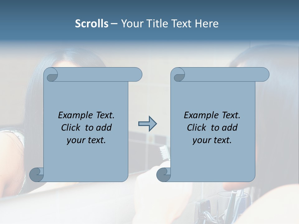 Teeth Woman Standing PowerPoint Template