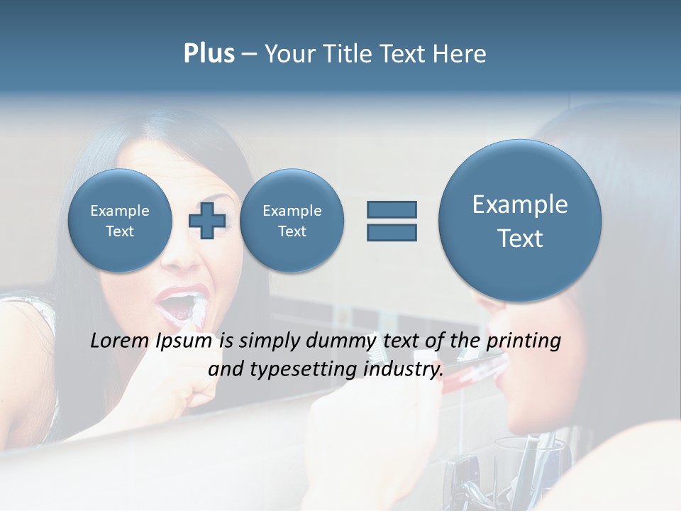 Teeth Woman Standing PowerPoint Template