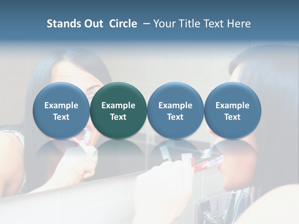 Teeth Woman Standing PowerPoint Template