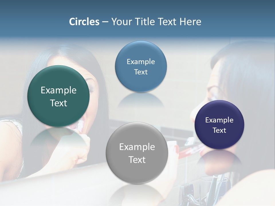 Teeth Woman Standing PowerPoint Template